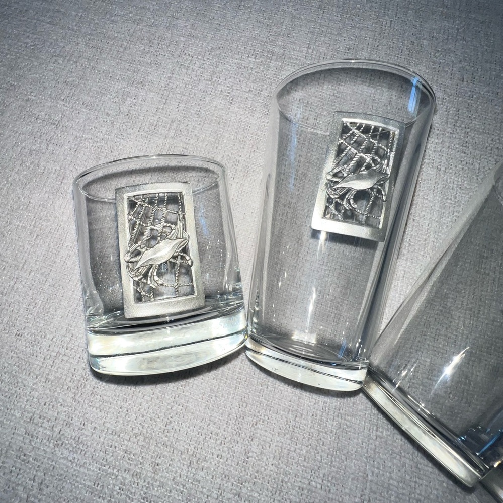 Pewter Crab 4 Piece Drinking Set - Picture 2 of 7